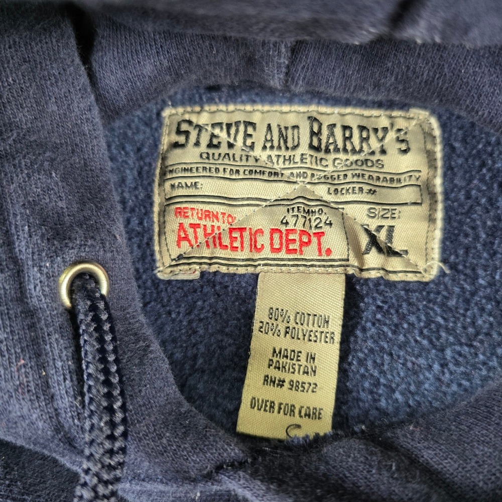 Vintage Steve and Barrys Men XL Michigan Wolverines Hoodie Navy Blue Heavyweight - Picture 2 of 8